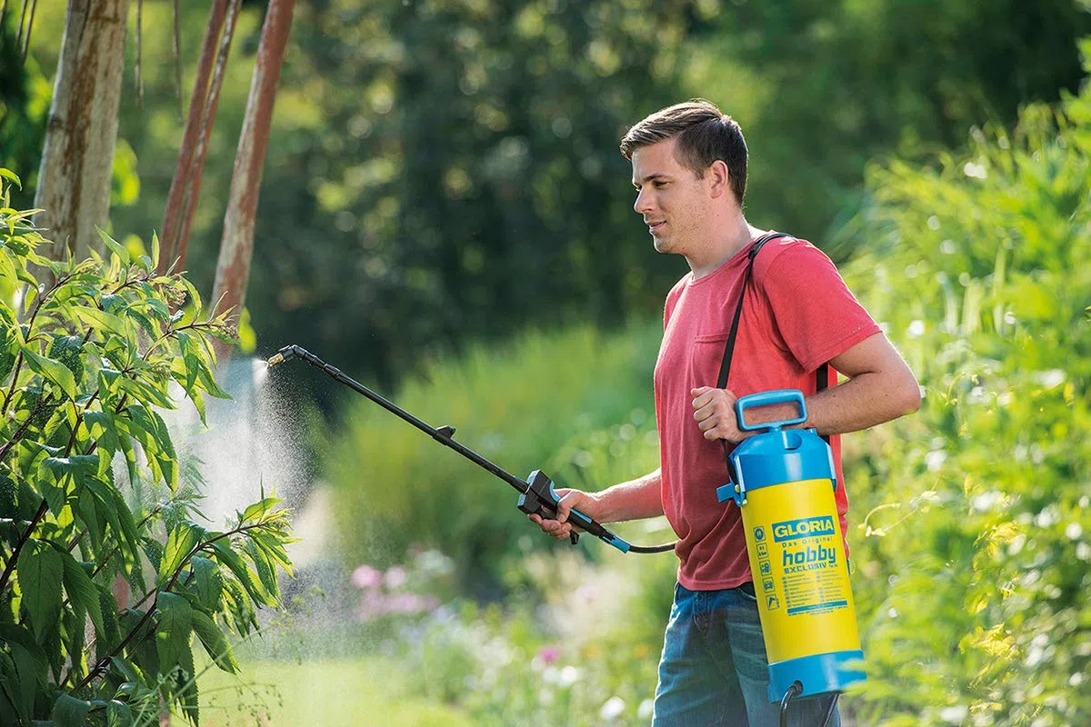 GLORIA Opryskiwacz Hobby Exclusive 5 l | Premium z lancą teleskopową 1 m | Opryskiwacz precyzyjny 5 l z manometrem | Regulowana dysza | Do pielęgnacji drzew, krzewów oraz delikatnych roślin w ogrodzie