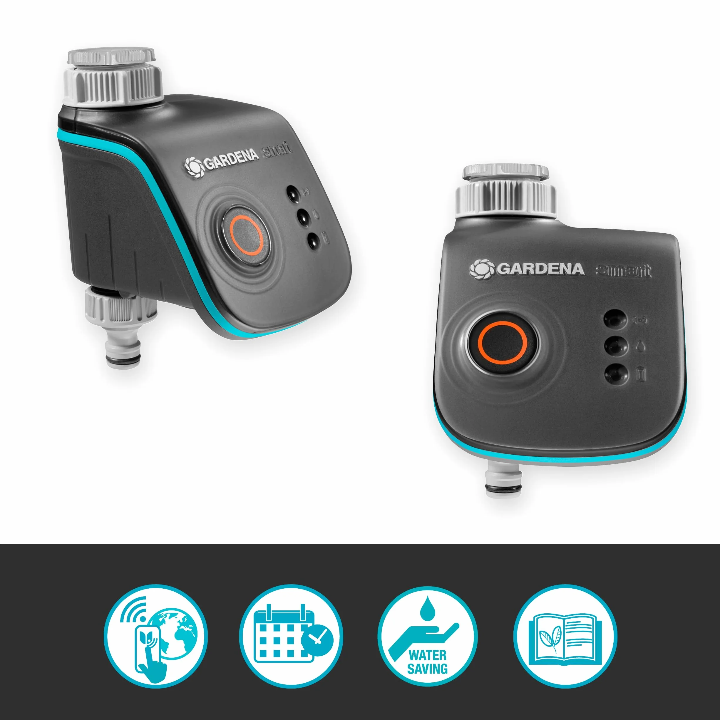 Gardena smart Water Control: do sterowania nawadnianiem przez aplikację na smartfona, ostrzega przed mrozem, technika zaworowa, idealny do systemu Micro-Drip-System lub Sprinklersystem (19031-20)