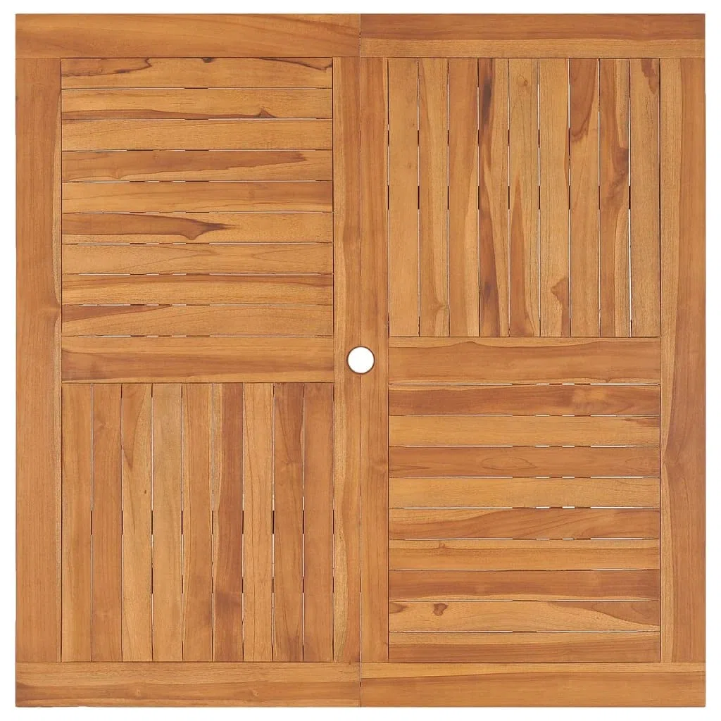Klasyczny stół ogrodowy z litego drewna tekowego, 110 x 110 x 75 cm, z wykończeniem na bazie wody, bardzo gruby blat 2,2 cm i wytrzymałe nogi 4 x 4, do użytku wewnątrz i na zewnątrz
