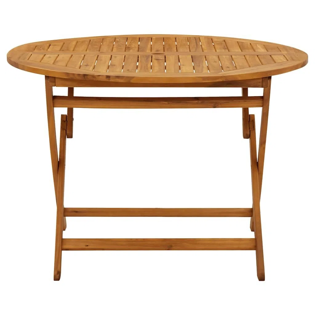vidaXL Składany stół ogrodowy, 110 cm, lite drewno akacjowe, stolik ogrodowy, drewniany stół bistro