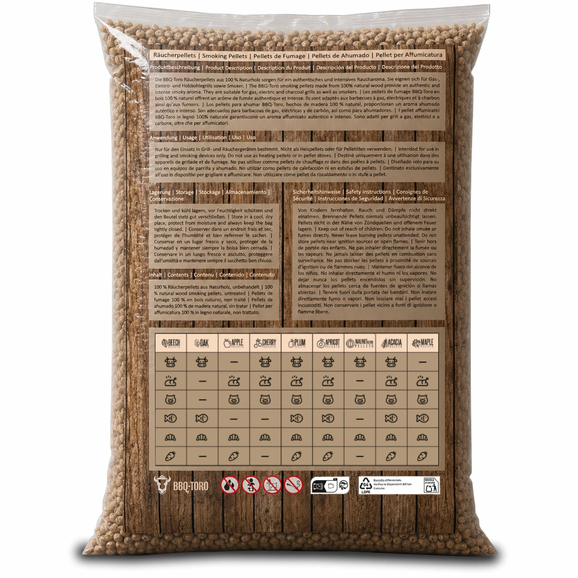 BBQ-Toro Cherry Pellets - 100% z Drewna Wiśniowego (30 kg), do Grilla, Wędzarni, Pieca do Pizzy i Instalacji Grzewczych