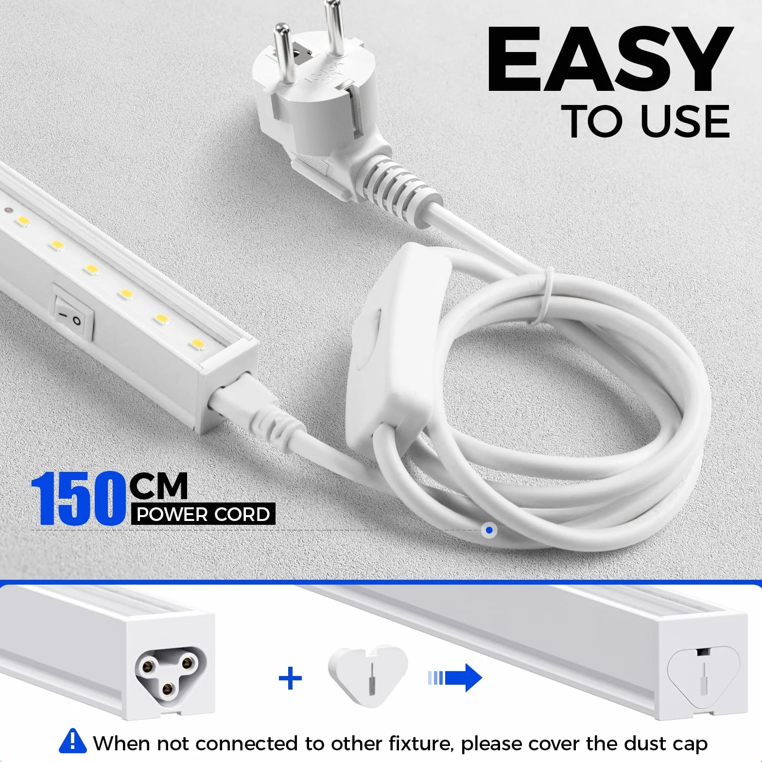 Barrina T5 LED Lampa do Roślin, 59cm, 5000K Pełne Spektrum Światła, 40W (4 x 10W), 2FT Lampy Roślinne z Włącznikiem, Łączone, Do Szklarni, Zestaw 4 szt