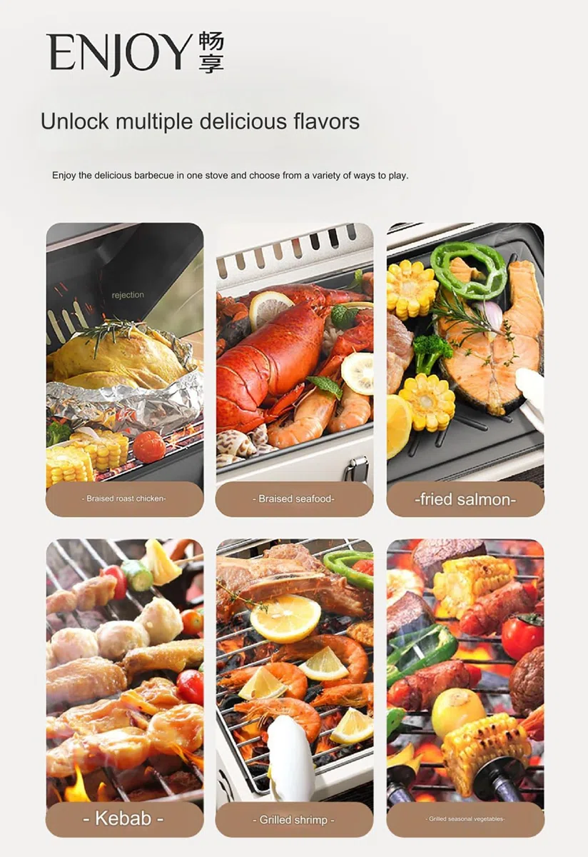 Wielofunkcyjny grill na węgiel drzewny do grilla na świeżym powietrzu kemping - mały przenośny domowy sprzęt do grillowania narzędzia