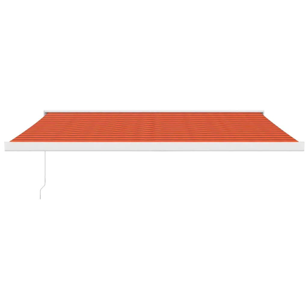 Wysuwana markiza przeciwsłoneczna z silnikiem/ręcznym zadaszeniem na patio, na zewnątrz, osłona balkonu, pomarańczowo-brązowa, 4 x tkanina aluminiowa, idealna na taras i ochronę ogrodu
