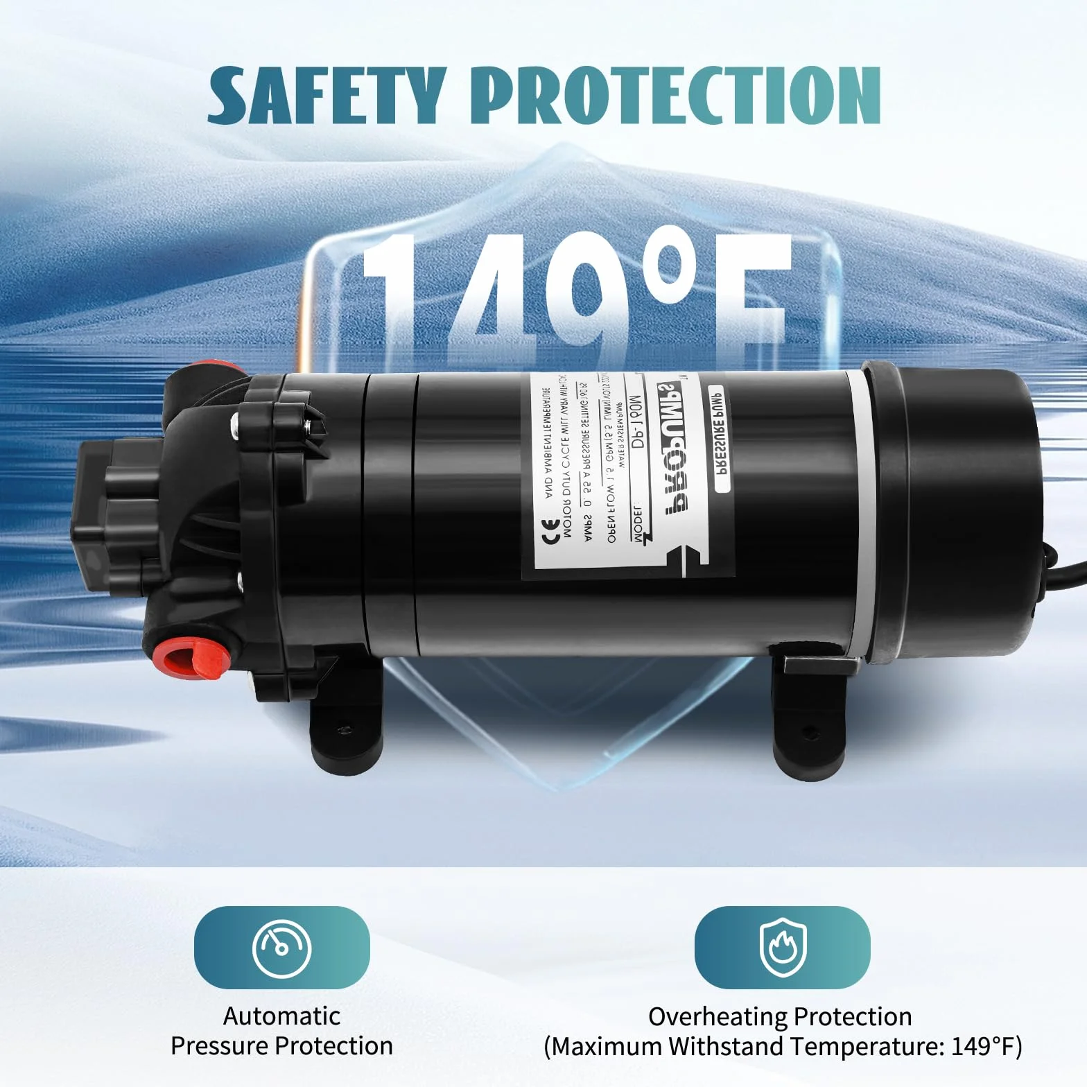 Pompa Membranowa 220 V DP-160 M, Wodna 70 W, Samozasysająca 5-5,5 L/Min, 160 PSI, Wysokociśnieniowa Z Przełącznikiem Ciśnieniowym