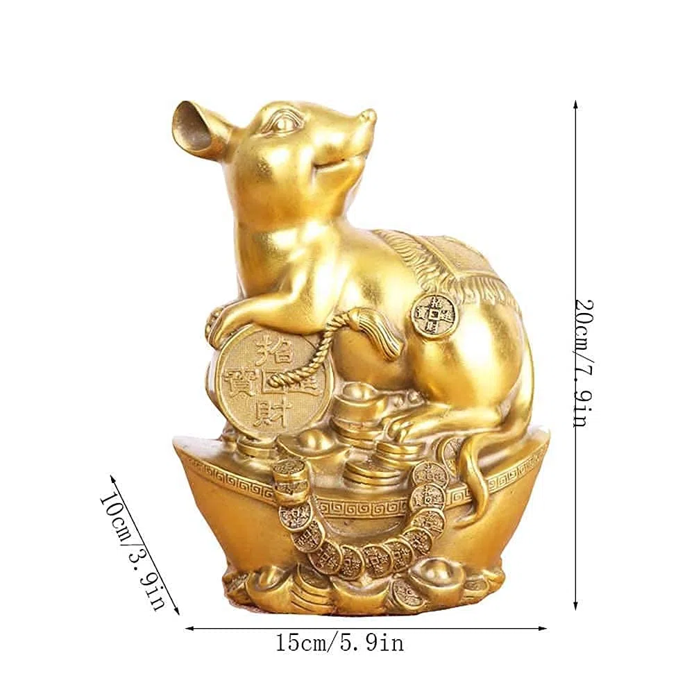 Rzeźba Ogrodowa, Figurki Herbaciane, Zwierzęta Zodiakalne Z Czystego Mosiądzu, Figurki Szczura Zodiakalnego, Figurka Dekoracyjna Chińskiego Feng Shui Do Domu I Biura, Rzeźba Bogactwa I Powod