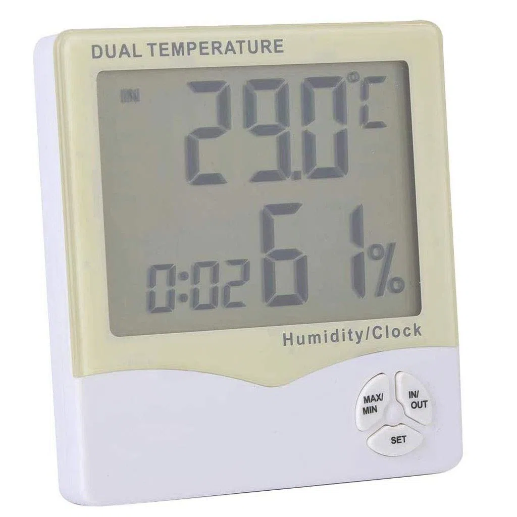 Cyfrowy termometr z higrometrem do użytku w pomieszczeniach, z pomiarem wilgotności powietrza, dokładnym monitorem temperatury, wilgotności, do domu, biura, szklarni, ogrodu wewnętrznego