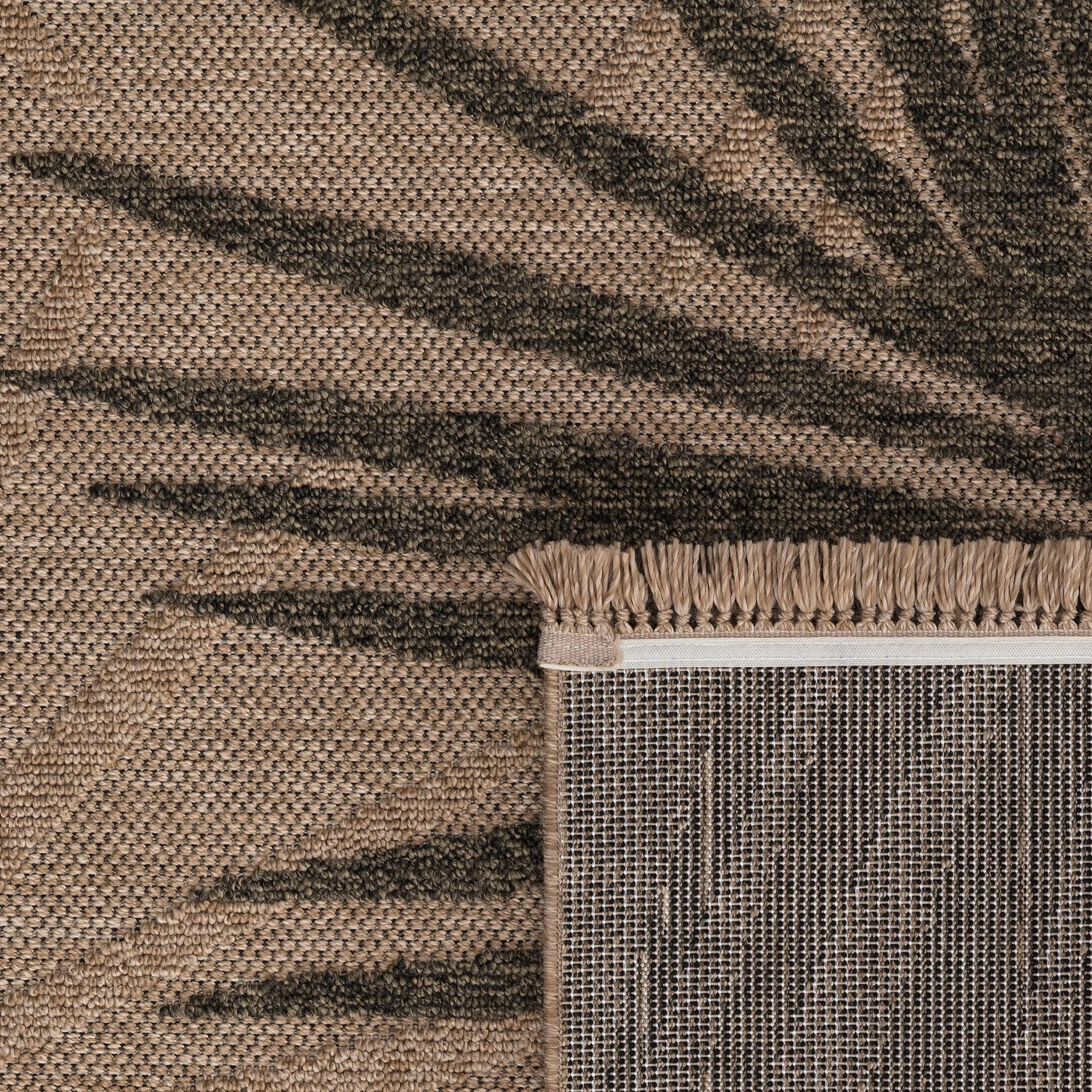 Paco Home Dywan Zewnêtrzny Taras Balkon Dywan Do Kuchni Boho Kwiaty Geometryczna, Rozmiar:200x280 cm, Kolor: Be¿owy 2