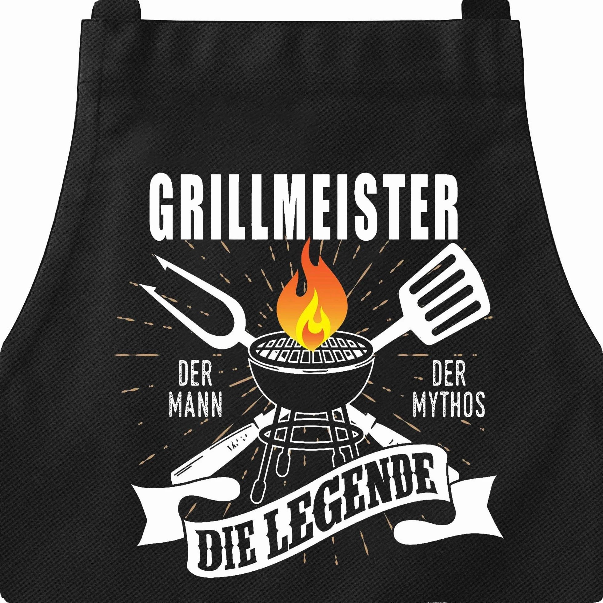 Fartuch grillowy dla mężczyzn BBQ kuchenny zabawny czarny