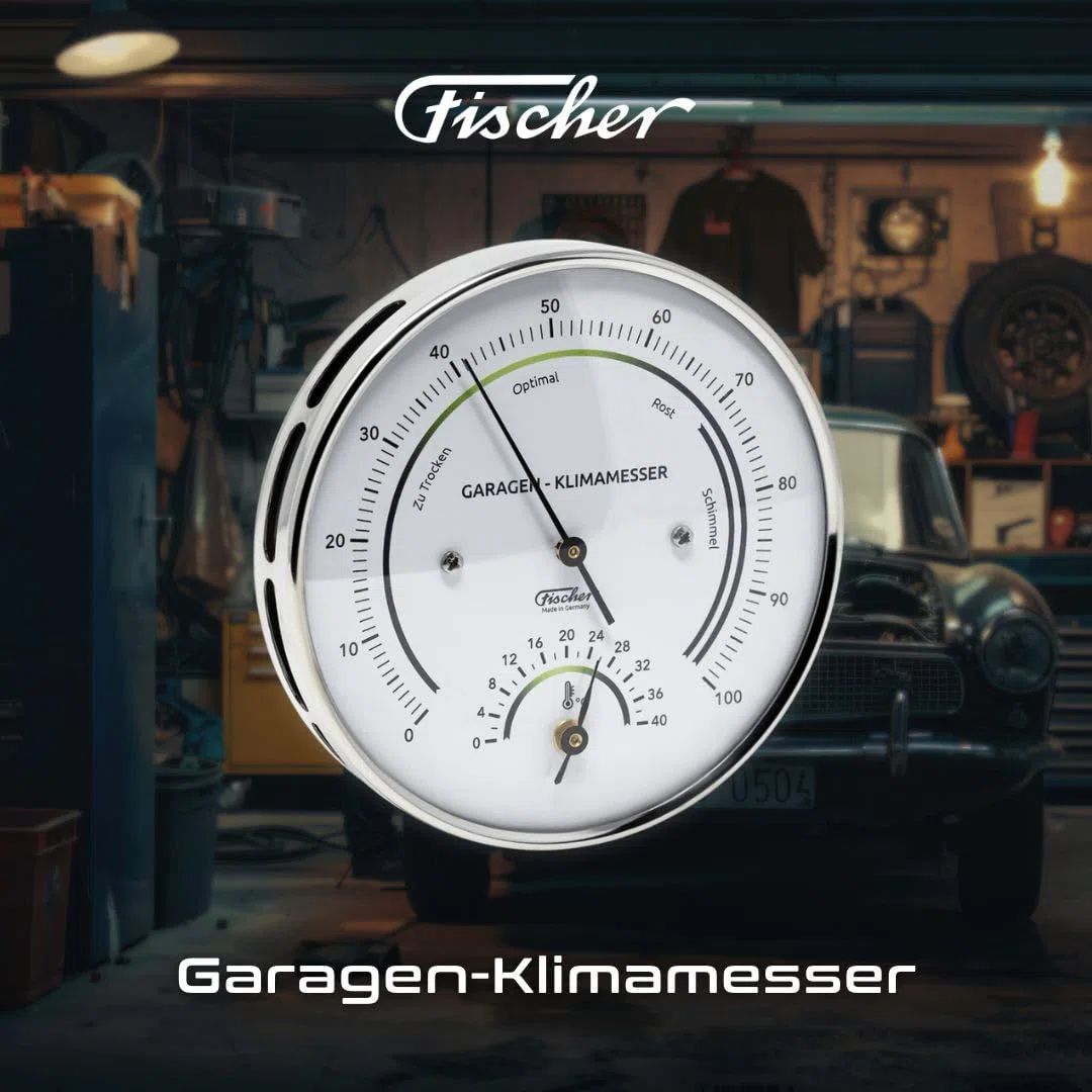 Fischer 122.01HT-Garage, nóż klimatyczny do garażu, 103 mm, stal nierdzewna, termometr Made in Germany