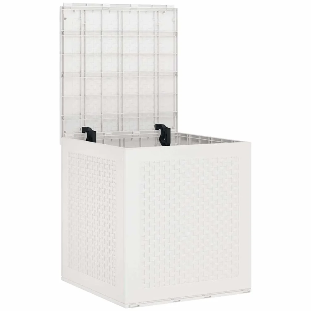 vidaXL Skrzynia do przechowywania Biały 55 x 53 x 57 cm polipropylen | Sporo przestrzeni na Twoje zewnętrzne rzeczy, Materiały odporne na UV i wodoodporne, Nowoczesny, płaski,