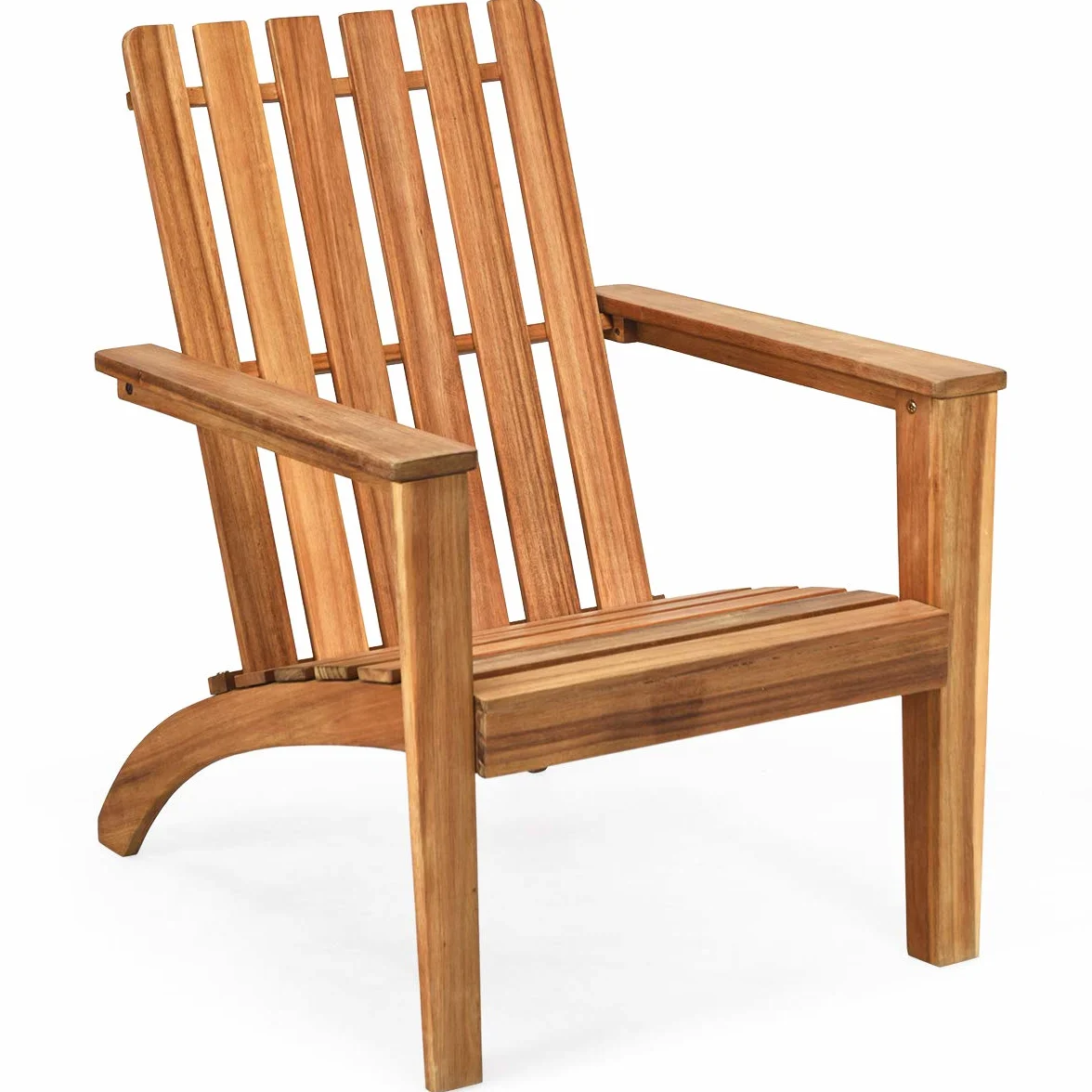 GIANTEX krzesło ogrodowe Adirondack z drewna akacjowego, wytrzymałe do 160 kg, ergonomiczne leżanki drewniane