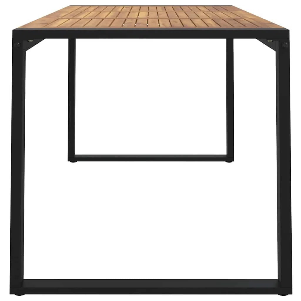Générique Stół ogrodowy z litego drewna akacjowego 140x80x75 cm | Nóżki z metalu termolastycznego, stabilna góra, industrialny wygląd, na zewnętrzne patio
