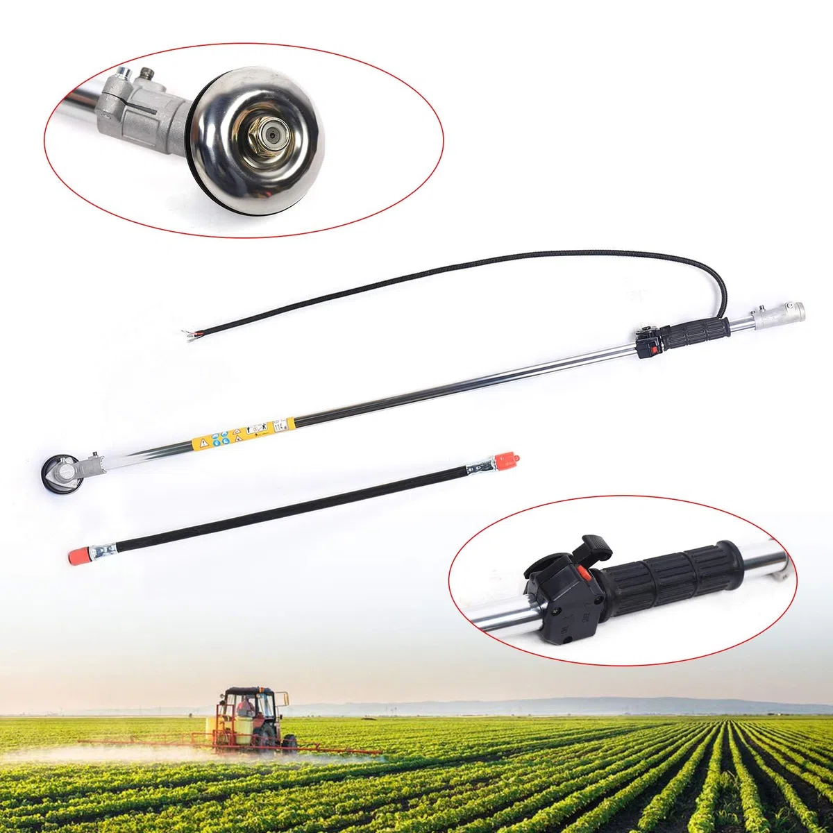 Podkaszarka spalinowa 43 cm³, 2-suwowa podkaszarka spalinowa 3 w 1, 1250 W, 1,7 HP do 8500 obr./min, z tłumikiem, pojemność zbiornika paliwa 1 l