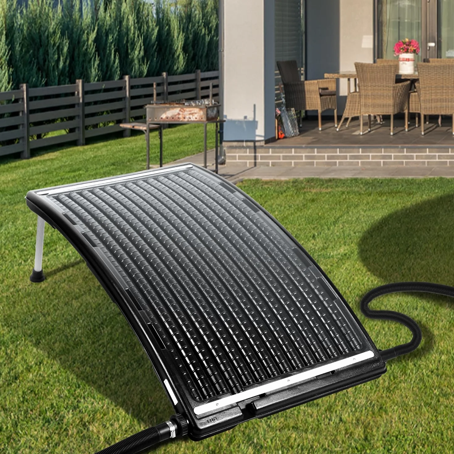 Jopassy Solarne ogrzewanie basenu, kolektor słoneczny, 110 x 65 x 15 cm, ogrzewanie solarne 10 000 l/h, przyłącze 38-40 mm, możliwość rozszerzenia, instalacja solarna do ciepłej wody, prysznic