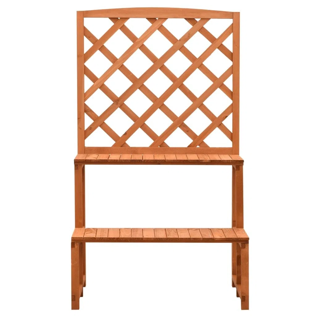 Stojak na rośliny Krata Drewniany Jodła 70x42x120cm | Półki o podwójnej wysokości, do ogrodu, balkonu, patio, idealne do pnączy