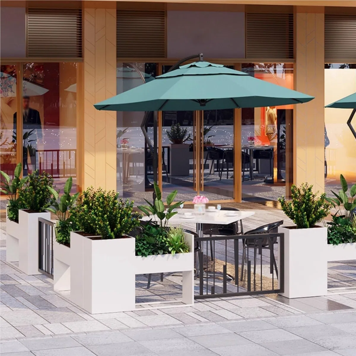 podniesiona donica Zewnętrzny dekoracyjny płot oddzielający przestrzeń | Nadaje się do sklepu z herbatą mleczną i restauracji(XS)
