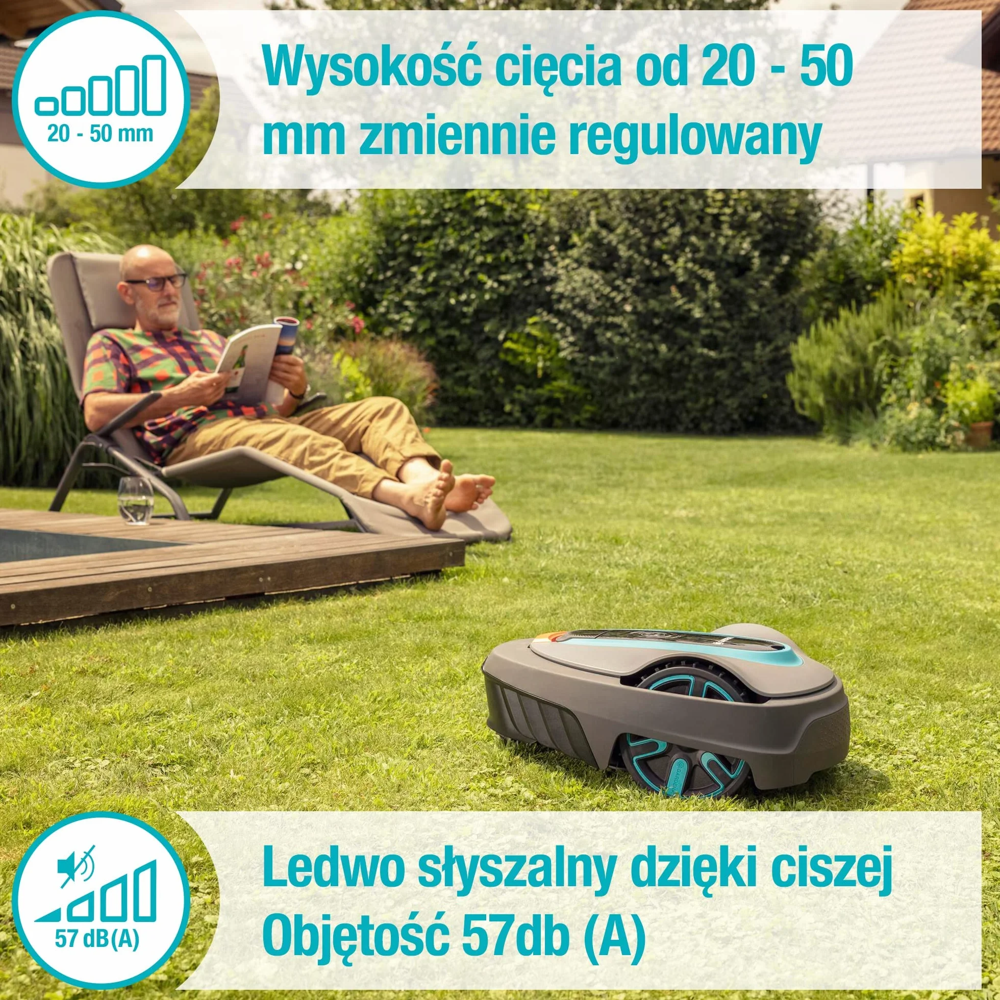 Gardena robot koszący SILENO city 600 m²: Robot koszący do 600 m², precyzyjne koszenie, ustawienia i konfiguracja w aplikacji Gardena Bluetooth, wersja PL (15010-32)