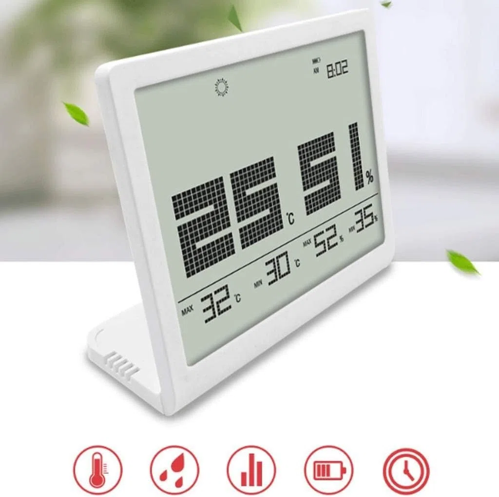 Termometr wewnętrzny, higrometr, precyzyjny termometr elektroniczny, cienki, precyzyjny termometr, wyświetlacz cyfrowy, biurkowy