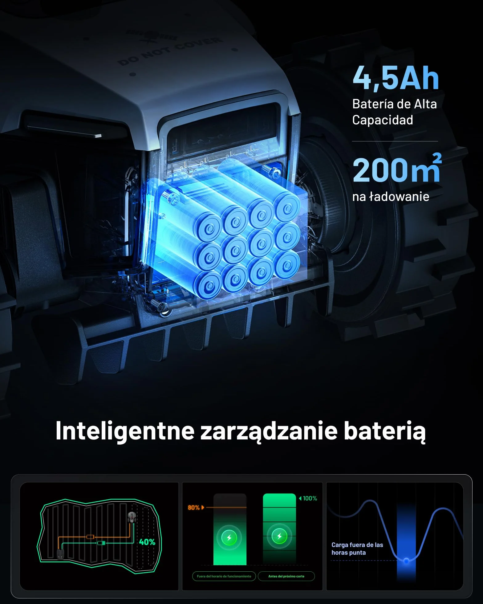 MAMMOTION YUKA mini 2 500 Robot koszący bez przewodu obwodowego, do 500 m², Tri-Cam AI Vision, automatyczne mapowanie wielu stref, DropMow, ręczna edycja mapy, nachylenia 45%
