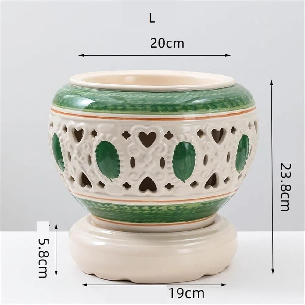 doniczki Chiński styl kreatywny pusty taca hydroponiczna doniczka na kwiaty wysokotemperaturowa ceramiczna doniczka na rośliny bez otworów doniczki ceramiczne(Duży)