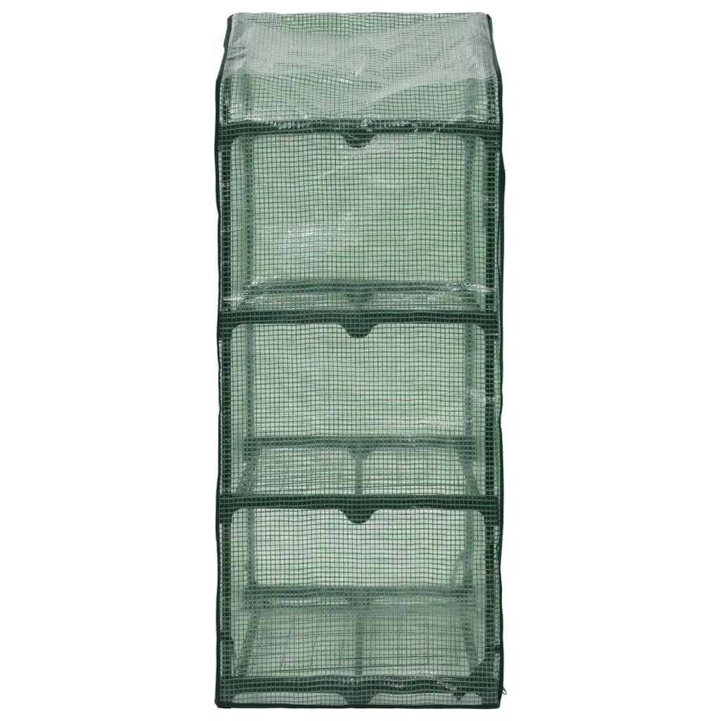 3-stopniowa mini szklarnia 69 x 49 x 125 cm z 3 półkami, odporny na warunki atmosferyczne inspekt z malowanej proszkowo rury stalowej i polietylenu, idealna na pomidory, warzywa, wysiew