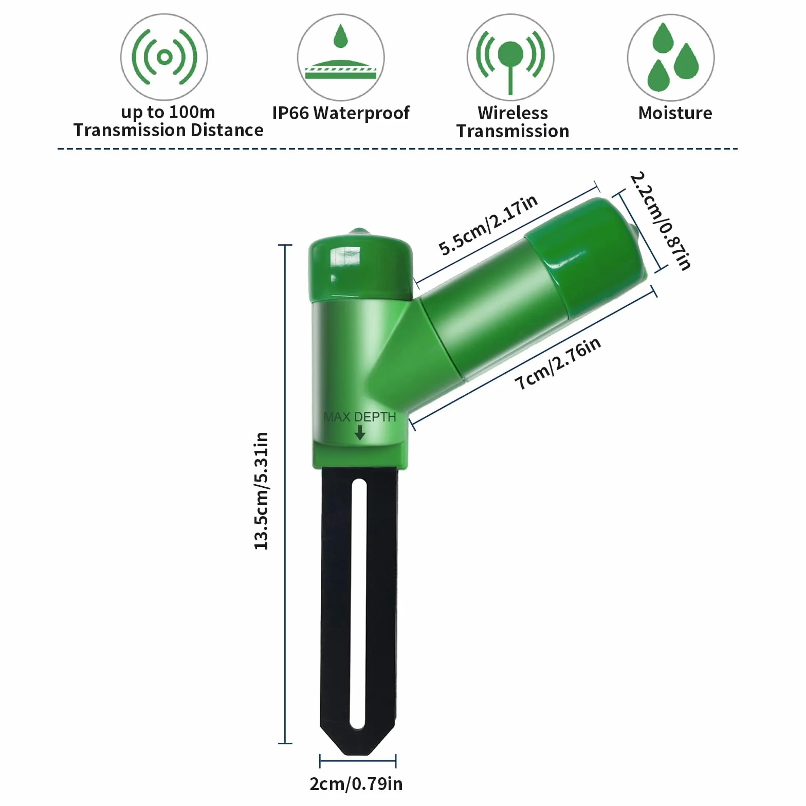 ECOWITT Czujnik wilgotności podłogi WH51+ Gateway GW3000, zintegrowane czujniki, tester wilgotności gleby 3 w 1, dokładny pomiar, sonda pojemnościowa, miernik wilgotności do ogrodu wewnętrznego i