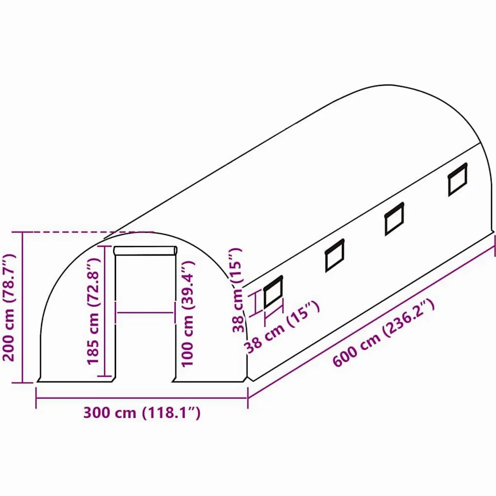 Zapasowa osłona do szklarni 18 m² PE przezroczysta 3 x 6 x 2 m z 8 oknami i drzwiami, akcesoria ogrodowe do pielęgnacji roślin i prac ogrodowych na balkonie, tarasie i grządce
