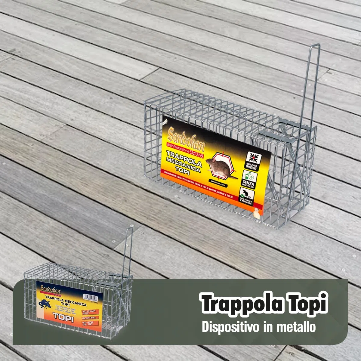 Metalowa pułapka na myszy i szczury nie rani zwierzęcia, nadaje się zarówno do użytku w pomieszczeniach zamkniętych jak i na zewnątrz