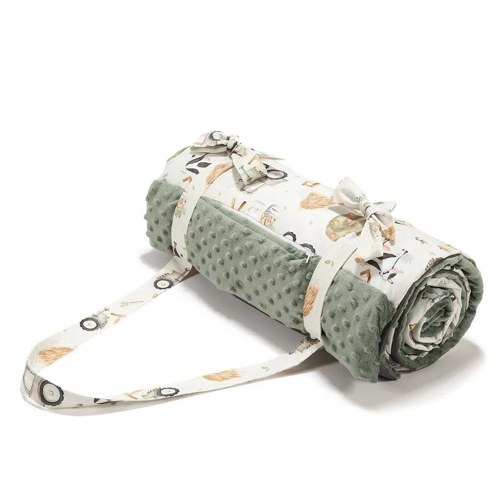 LA MILLOU KOC PICNIC Z KIESZONKĄ, MATA DO ZABAWY XL - VINTAGE MEADOW - HONEY