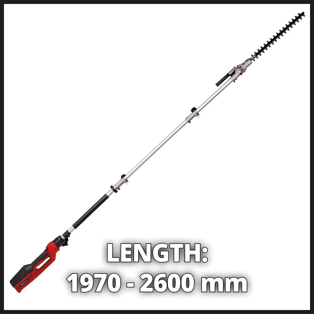 Einhell - Elektryczne nożyce do żywopłotu dalekiego zasięgu, 900 W, lekkie (4,5 kg), pręt 2 m (zasięg 2,6 m), bezpieczna i łatwa w obsłudze, nożyce do żywopłotu GC-HH 9046