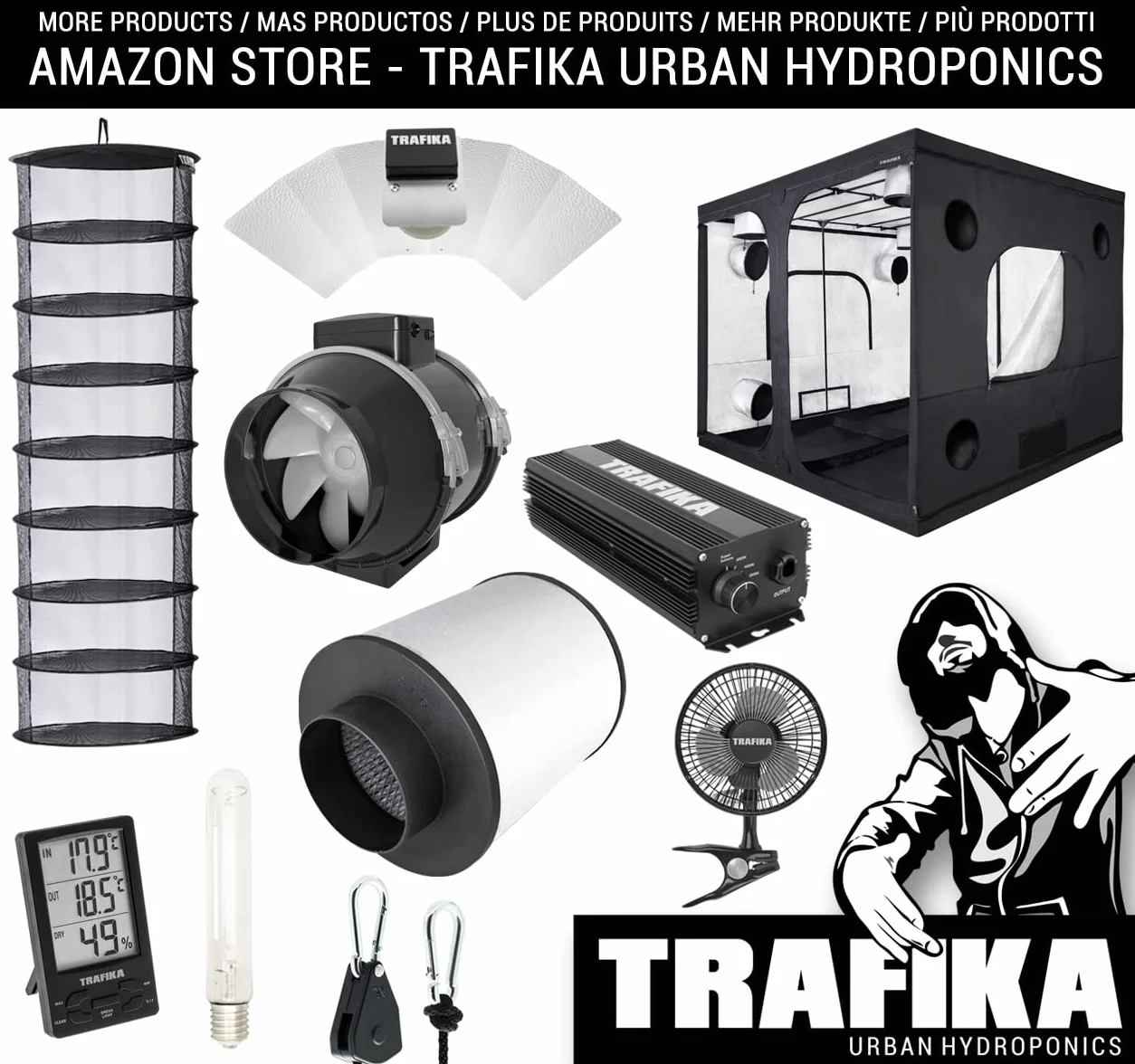 TRAFIKA Szafa uprawowa Indoor 100x100x200cm Grow Tent Mylar premium