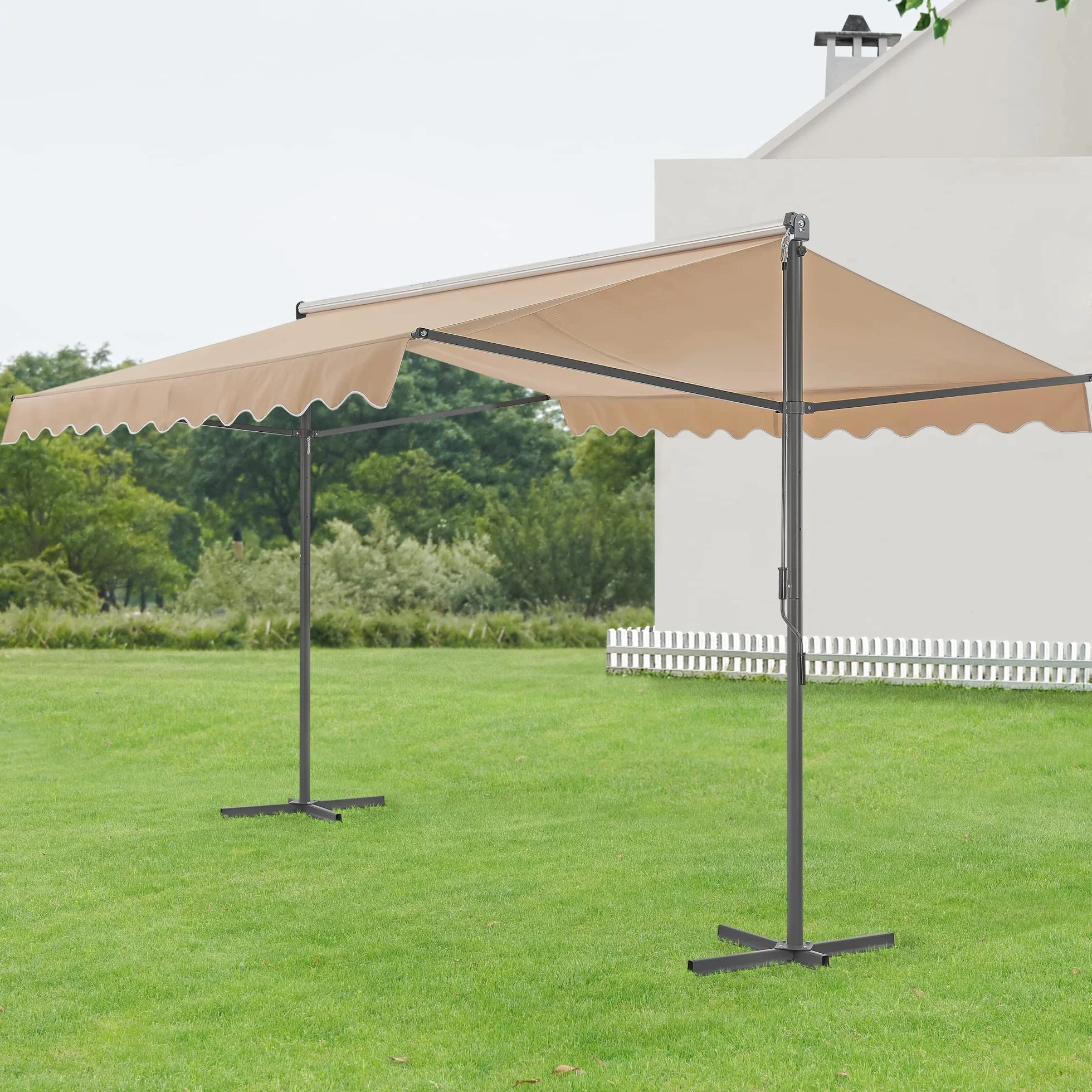 pro.tec Selenizza markiza wolnostojąca 400 x 300 x 260 cm, ogrodowa, ochrona przed słońcem, taras, balkon, piaskowy