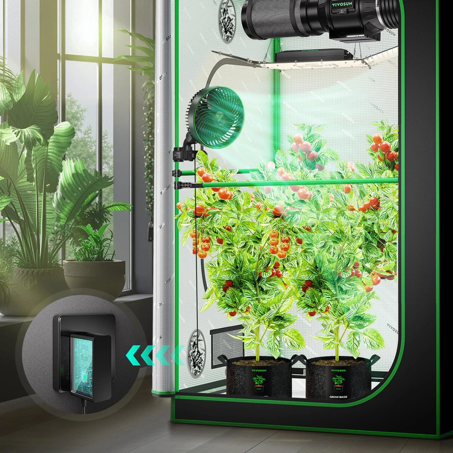 VIVOSUN AeroWave E6 wentylator z klipsem 6 cali, inteligentne sterowanie WiFi