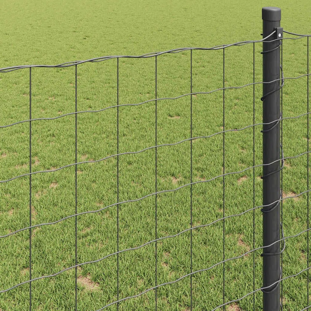 Ogrodzenie euro, szare, 1,4 x 10 m, żelazo powlekane PCW, wytrzymałe ogrodzenie ogrodowe do użytku na zewnątrz, bariera dla zwierząt, łatwy montaż bez kopania