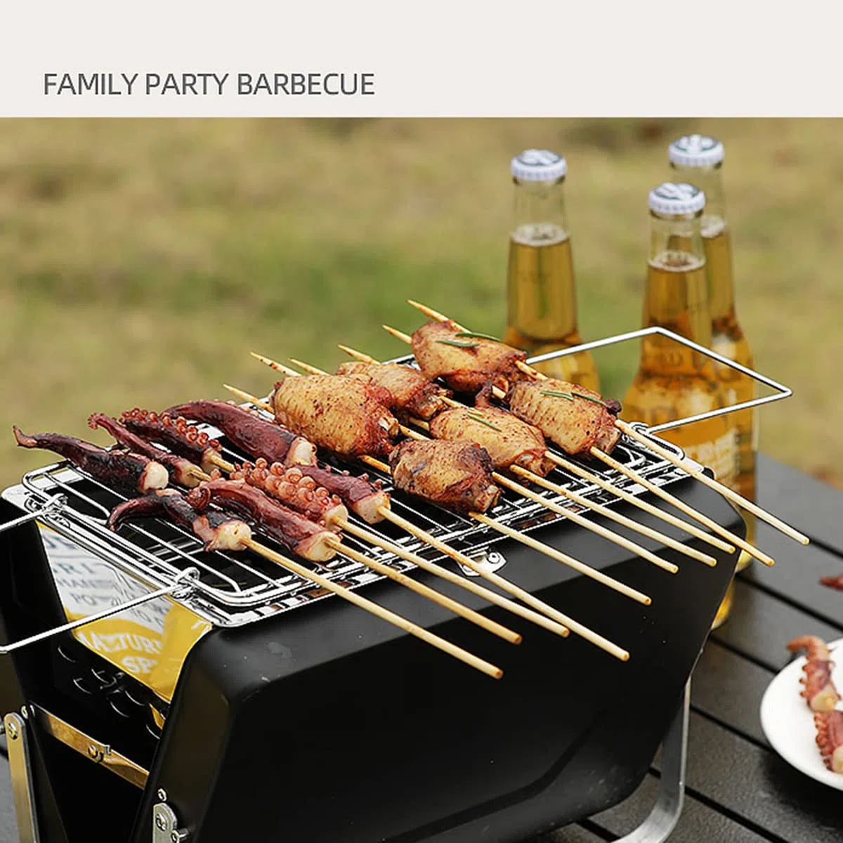 Składane przenośne, lekkie narzędzia do grillowania i grillowania na świeżym powietrzu Kemping Podróże Pikniki Ogród Plaża P,Grill zewnętrzny