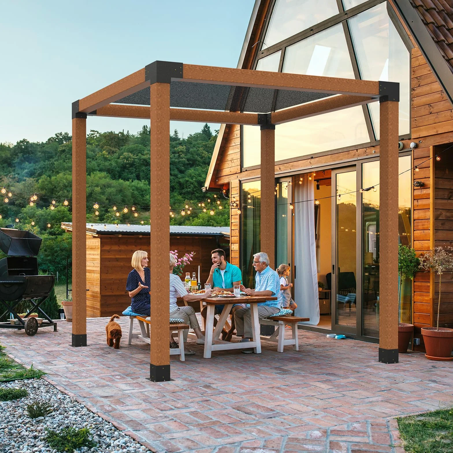 VEVOR Kit Staffe per Pergola 15x15 cm Supporto per Pali in Legno da Carpenteria 4 Staffe Angolari a 3 Vie Kit per Travi Fai da Te per Gazebo, Pergolati da Patio, Cabine, Kit Staffe per Pergola 4 pz
