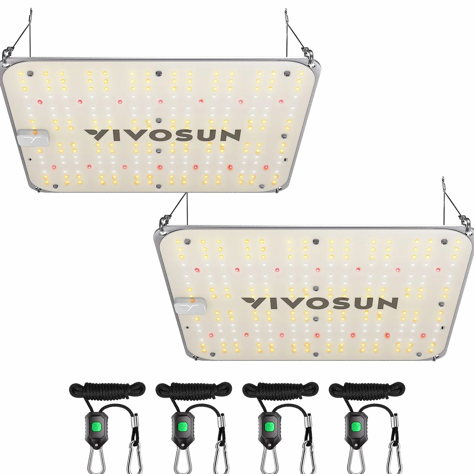 VIVOSUN 2-pak VS1000E LED lampa do uprawy roślin, 2 x 2 m, lampa LED z diodami Samsung i pełne spektrum słońca, do roślin domowych, sadzonek, warzyw i kwiatów, 2 szt