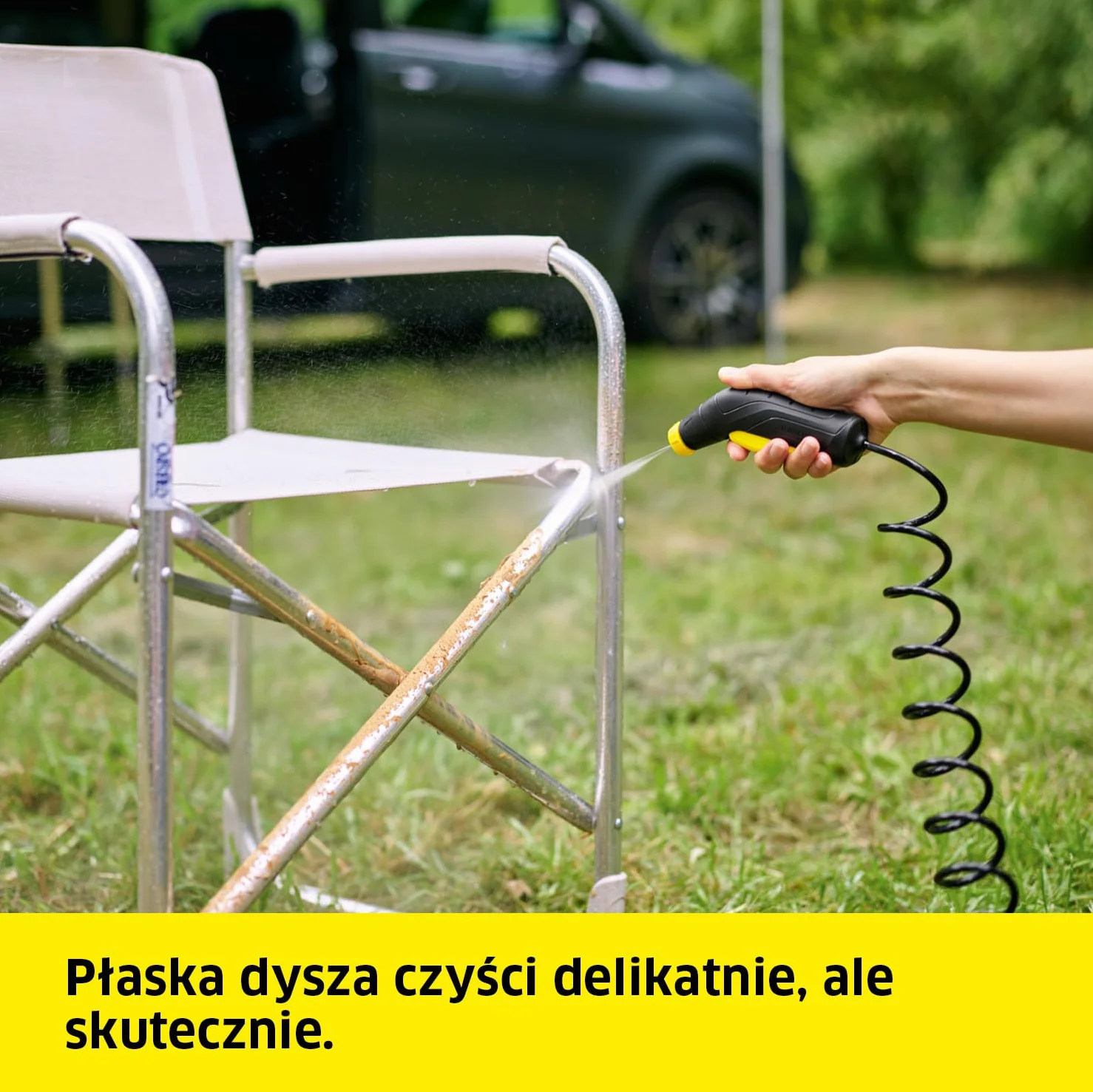 Kärcher myjka terenowa OC 3, do czyszczenia roweru, w ogrodzie i domu, ze zbiornikiem na wodę, dyszą płaskostrumieniową i kablem do ładowania