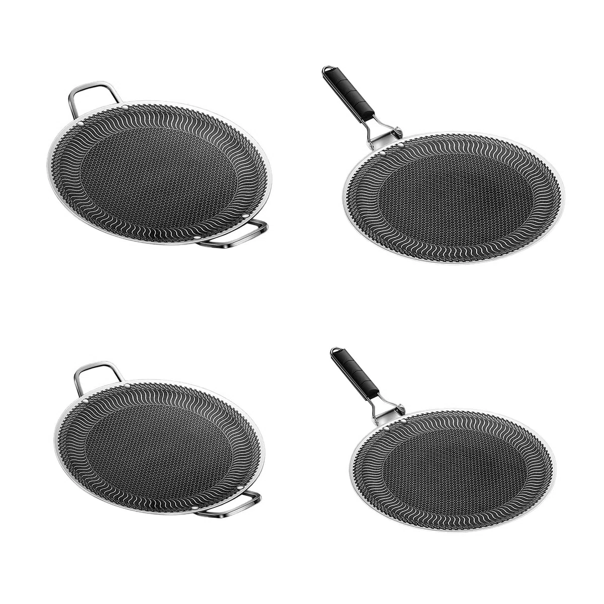 Zestaw nieprzywierających patelni do pieczenia ze stali nierdzewnej – naczynia do grillowania i pieczenia dla smakoszy do grillowania i pieczenia