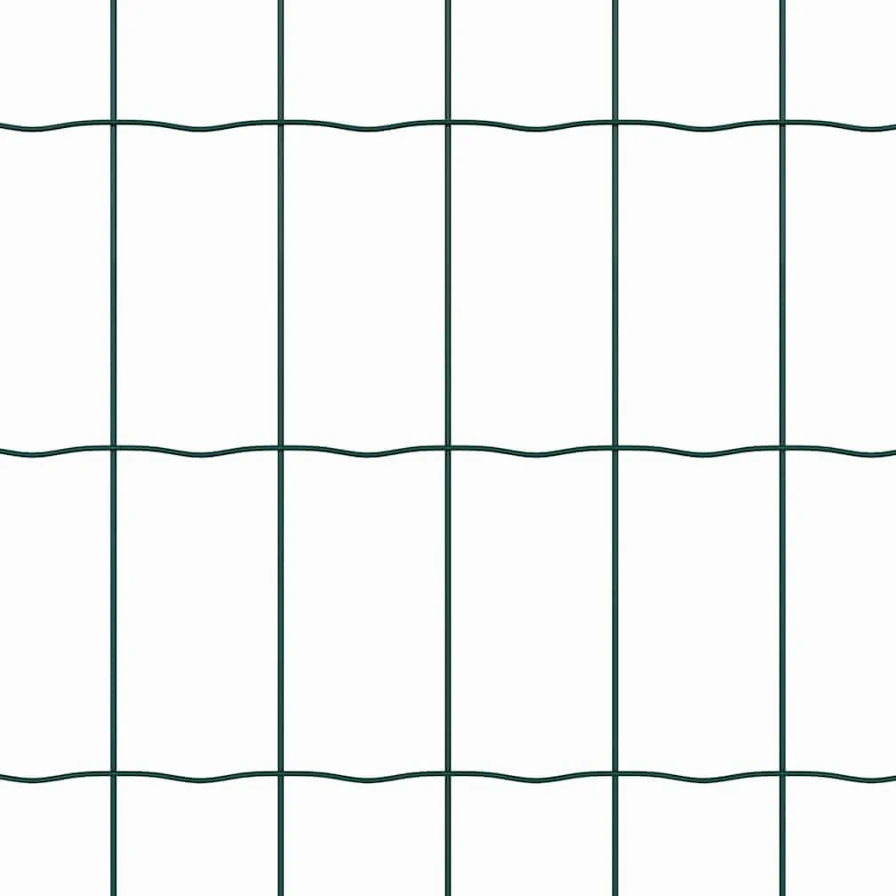 vidaXL Ogrodzenie Euro 1,2 x 25 m Żelazo pokryte PVC zielony | Solidna budowa z wytrzymałych materiałów, Idealne do ogrodów, granic i dekoracji,