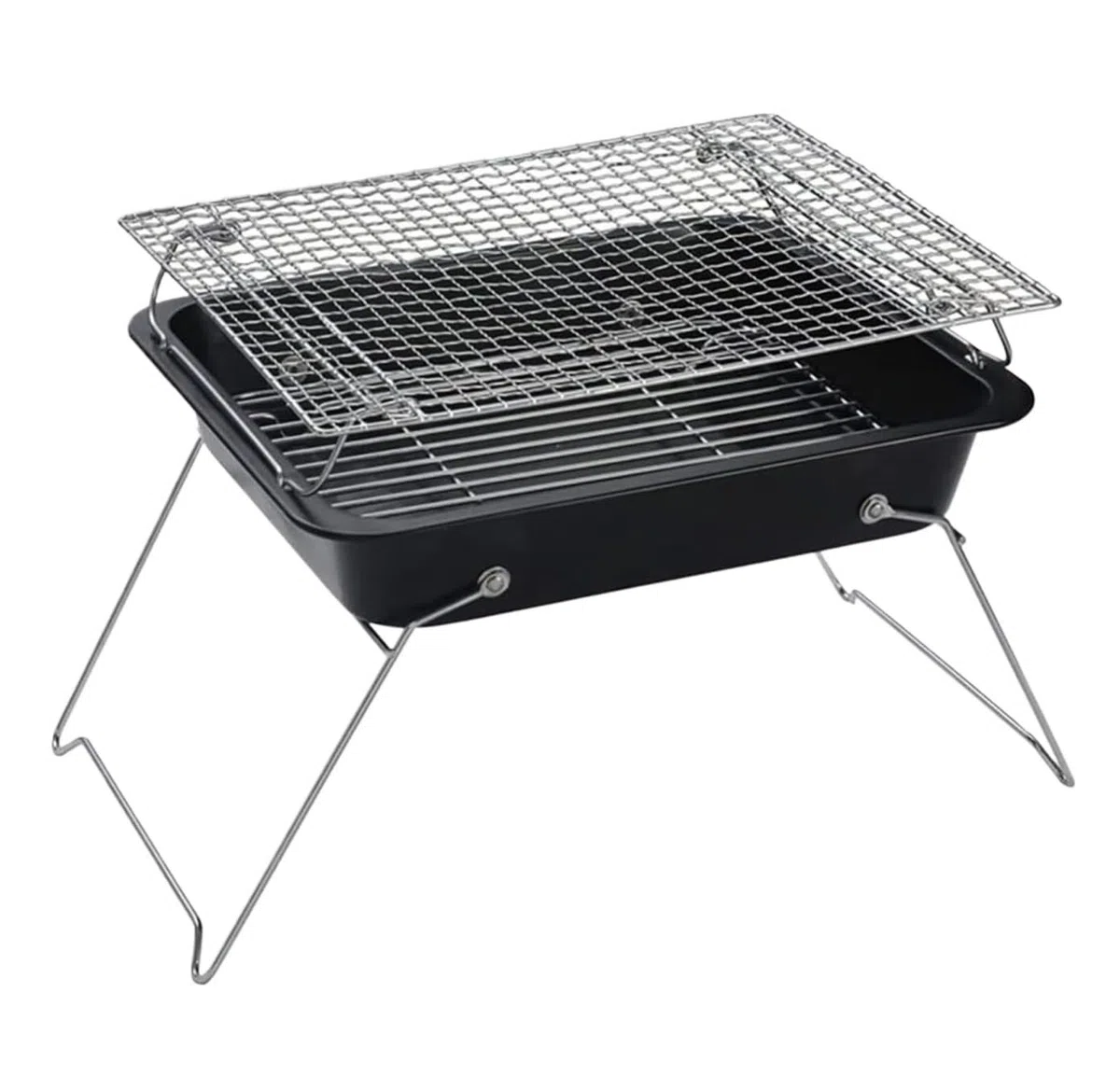 Przenośne składane narzędzie do grillowania na węgiel drzewny – sprzęt do grillowania na zewnątrz na patio i piknik – kompaktowy grill na węgiel drzewny do łatwego grillowania i gotowania
