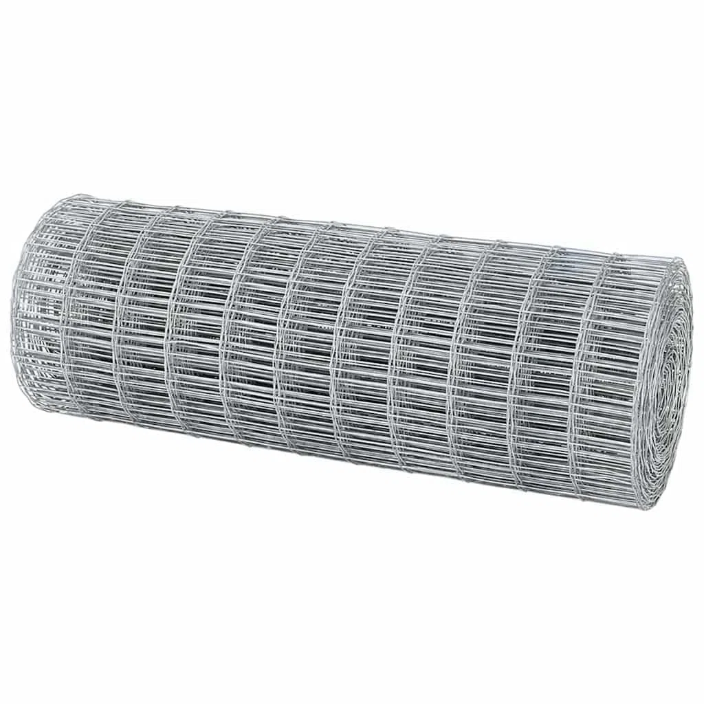 Srebrne ogrodzenie euro, 0,6 x 25 m, cynkowane ogniowo, trwała bariera zewnętrzna do ogrodu, na taras, odporna na warunki atmosferyczne, nierdzewne, łatwe w pielęgnacji