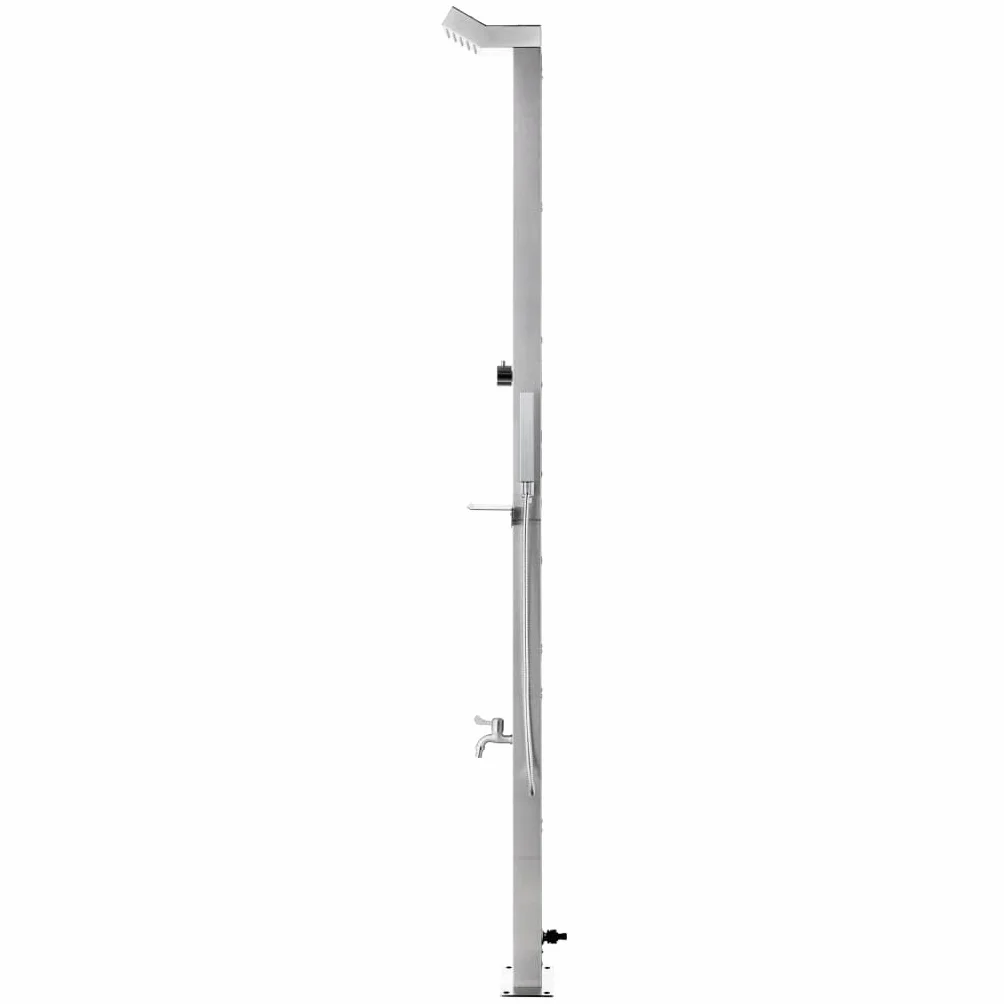 vidaXL Prysznic ogrodowy z brązową podstawą, 225 cm, stal nierdzewna