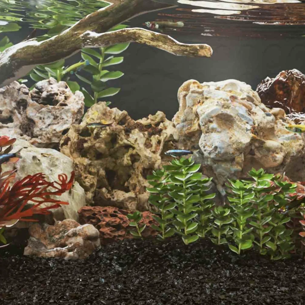Kamienie smocze 25 kg, szary, kamień naturalny do akwarium, dekoracja, ornament, skała, jaskinia, kryjówka, 10-40 cm, neutralna dla wody, do aquascaping terrarium i mikro kształtowania