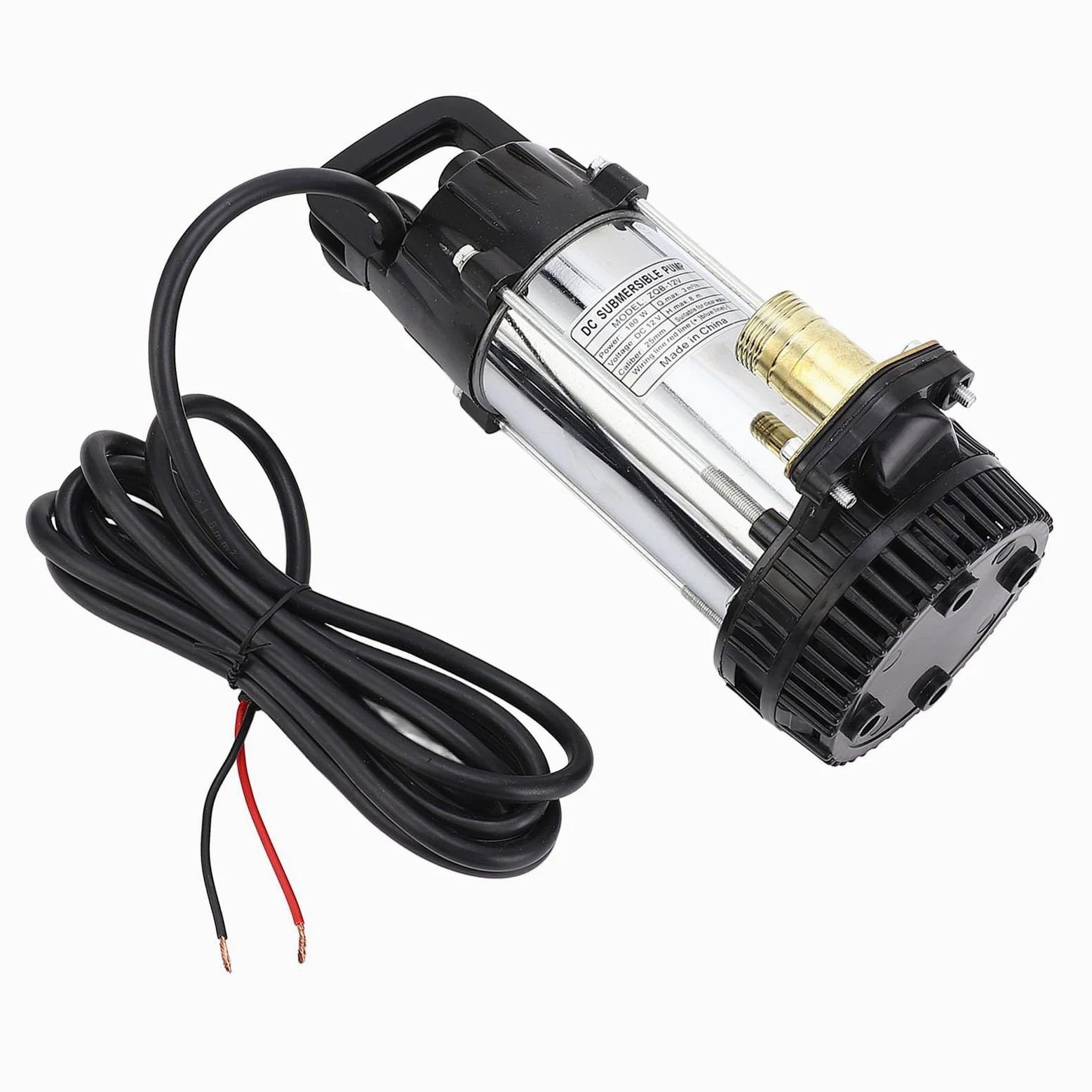 Pompa Głębinowa DC Bezszczotkowy Silnik Miedziany do Gospodarstw Ranczowych, Mocna Obudowa Uszczelniająca, Zintegrowana Pompa 12 V 180 W 3 Metry³/h 8 M Podnośnik Opróżniająca Basen do