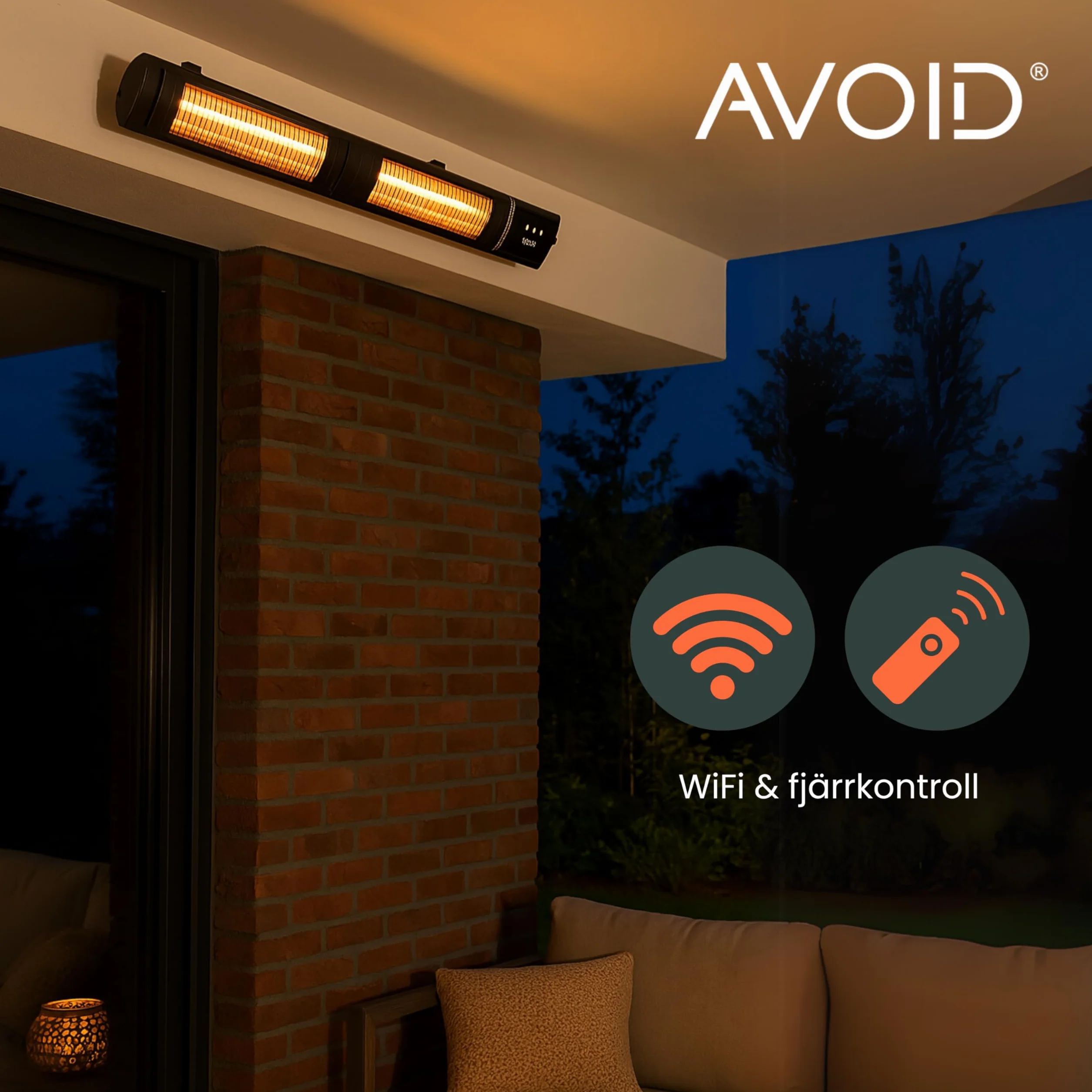 AVOID Grzejnik ścienny na podczerwień 3000 W z pilotem, timer, 9 poziomów