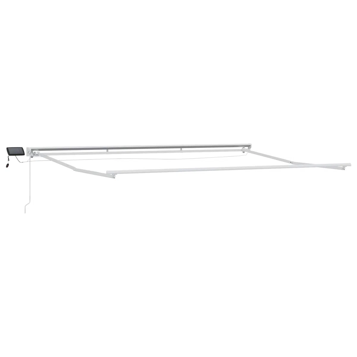 Ręczna rama markizy z diodami LED, 4,5 x 3,5 m, odporna na warunki atmosferyczne, wysuwana z korbą, odporna na promieniowanie UV, idealna do ogrodu, na taras, balkon i na zewnątrz