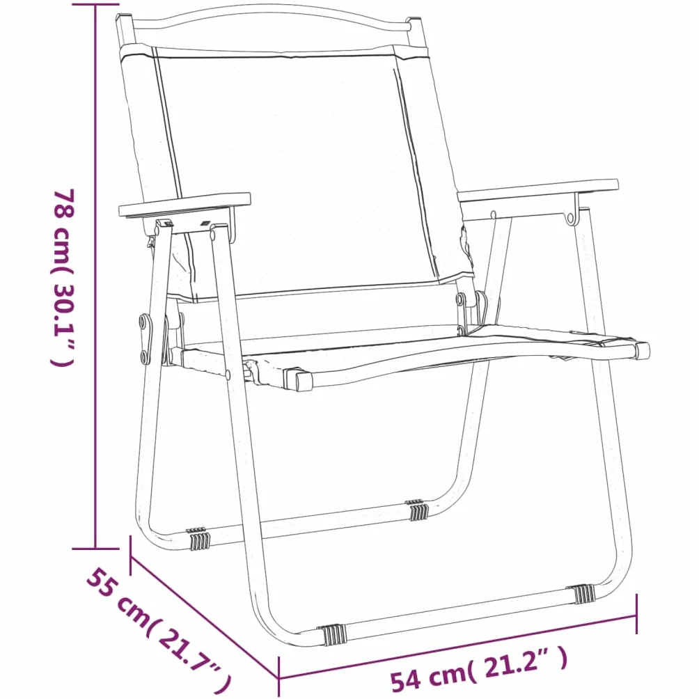 vidaXL Krzesła turystyczne, 2 szt., zielone, 54x55x78cm tkanina Oxford, krzesło turystyczne, krzesło plażowe, krzesło kempingowe, krzesła turystyczne