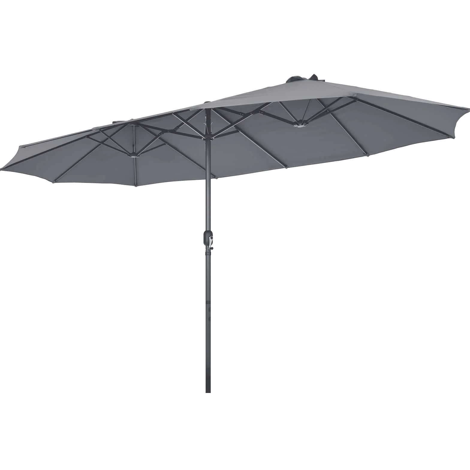 COSTWAY Podwójny parasol przeciwsłoneczny 470 x 280 cm duży rozmiar XXL ochrona UV parasol ogrodowy z korbą ręczną